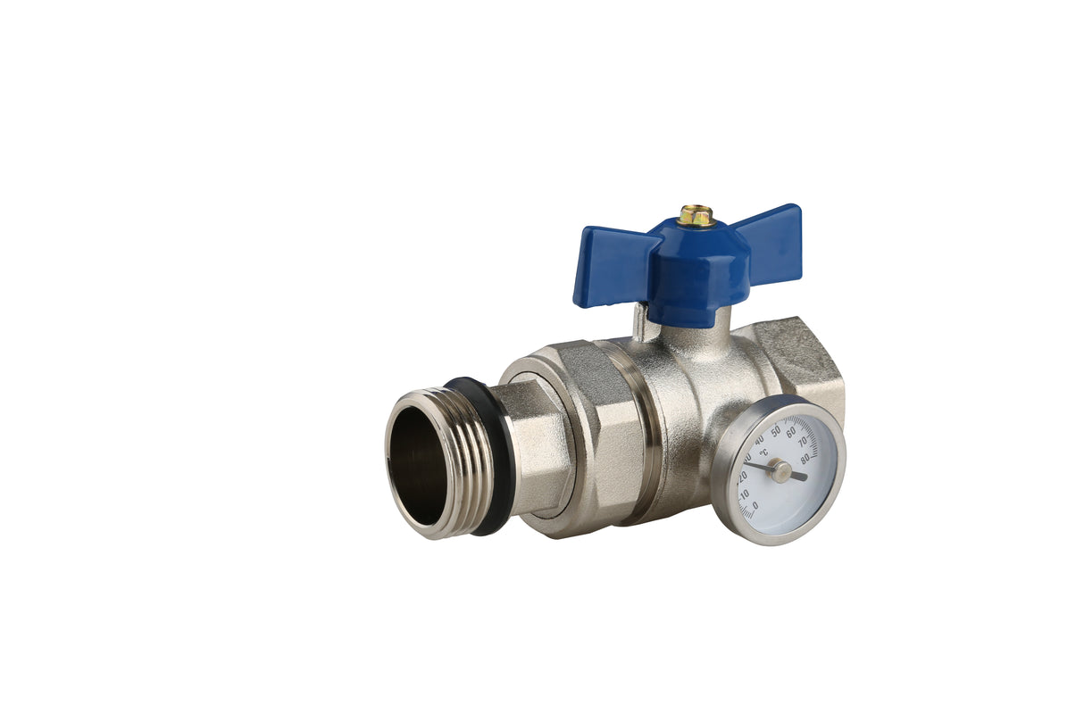 Ball Valve Set 1" With Temperature Gauge