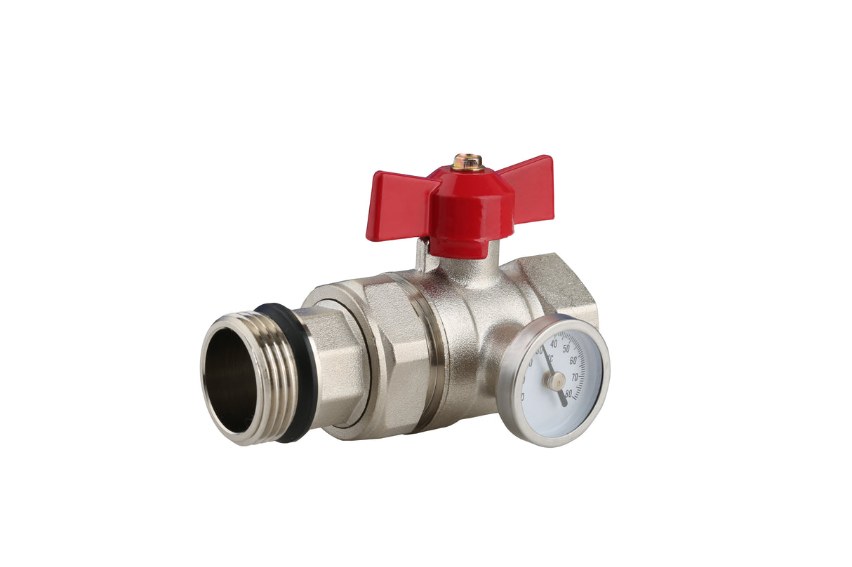 Ball Valve Set 1" With Temperature Gauge