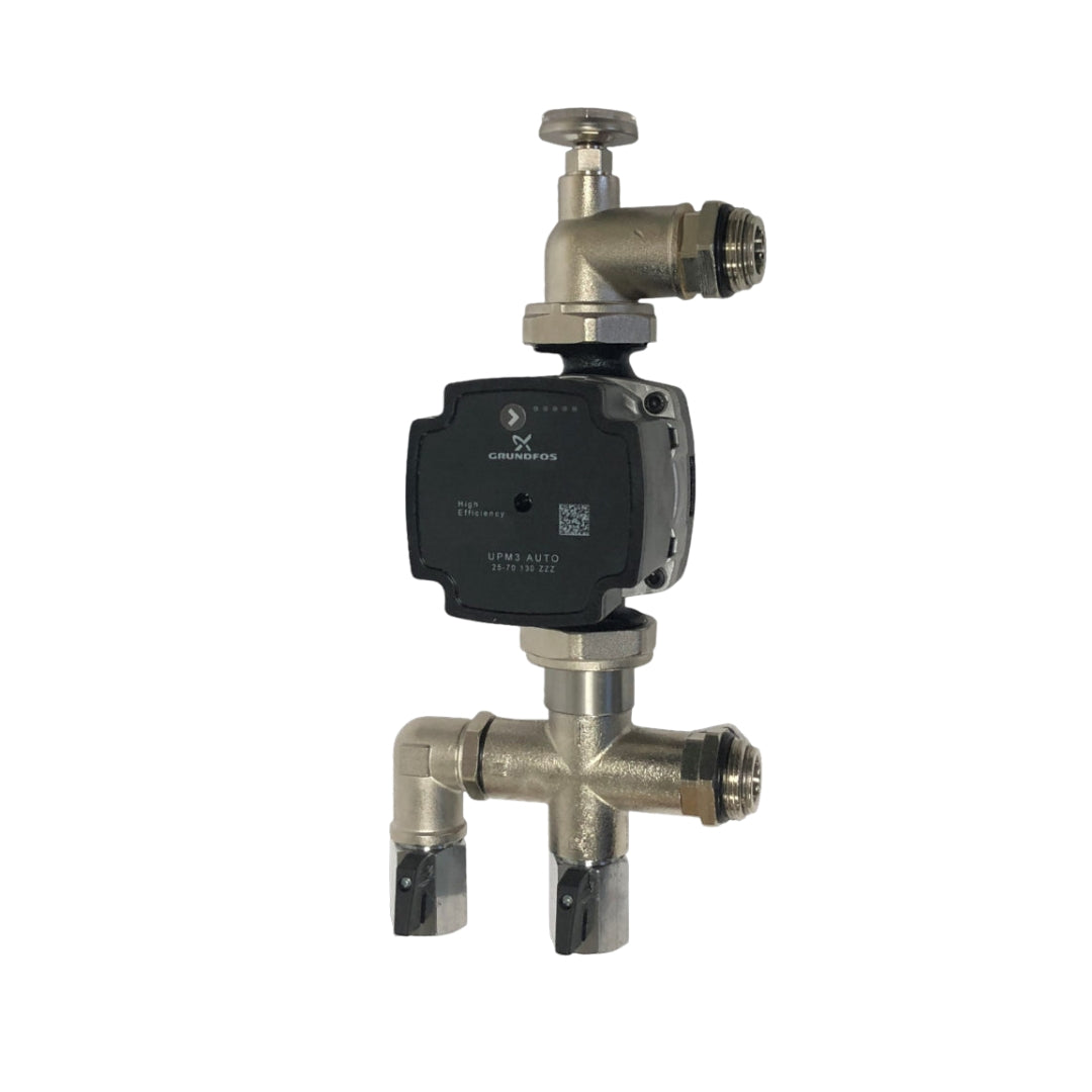ExpressUFH Pre-Assembled Heatpump Circulation Pack. Including Grundfos UPM3 Auto pump, over temperatu