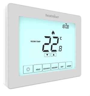 Heatmiser Touch V2 Programmable Thermostat 230V White - Touchscreen
